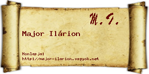 Major Ilárion névjegykártya